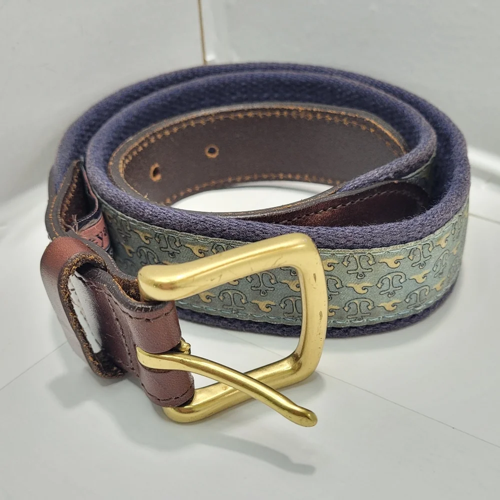 VINEYARD VINES GREEN RIBBON ANCHOR WAVES BELT BOYS SIZE 30